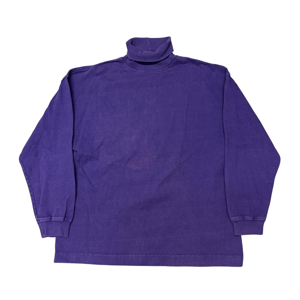 Vintage 90s Gap cotton Shirt Mens Large Purple Turtleneck Long Sleeve Jersey